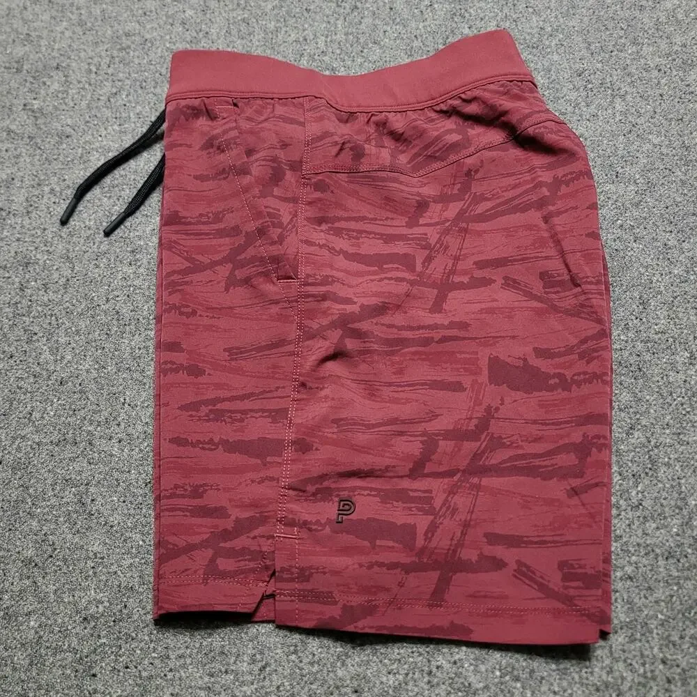 Public Rec Shorts Mens 30 Red Flex Lined Performance Stretch Elastic Waist 7
